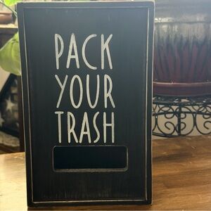 Wooden Trash Sack Container   NWT